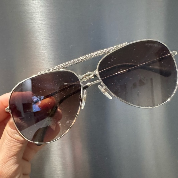 ✨Chanel Gold Tone Brown Gradient 4231 Aviator Sunglasses - Picture 11 of 17